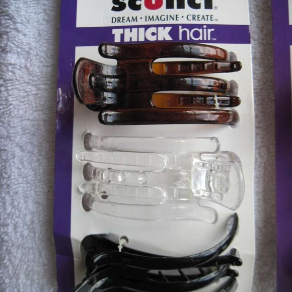 3 Scunci Thick Hair Hidden Hinge Secure Hold Jaw Claw Clips Glossy Frosted Matte - Picture 6 of 16